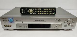 Sony Slv - N81 Vcr Vhs Player Recorder With Remote &