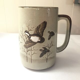 Vtg Otagiri Bobwhite Duck Mug Coffee Cups Japan Brown Bird Flying Cups Mugs