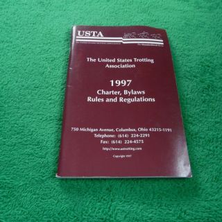 Harness Horse Racing 1997 Usta Charter,  Bylaws Rules & Regulations Book
