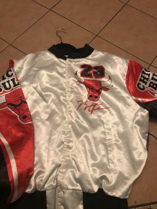 Vtg 90s Chalkline Michael Jordan Chicago Bulls Satin Fanimation Jacket Usa Xl