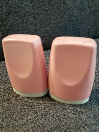 Vintage Pink 1950s Salt & Pepper Shakers (boontonware) Plastic Melmac Art Deco