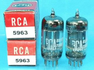 Rca 5963 12au7 Ecc82 Vacuum Tube Match Pair 1958 Black Plate D Foil Getter