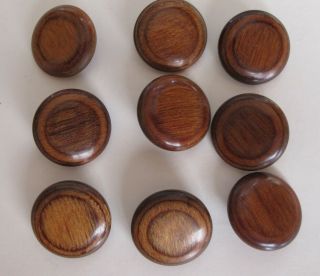 9 Vintage Wood Look Brown Plastic Shank Coat Buttons 1 1/8 "