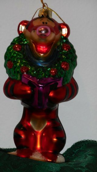 Vintage Winnie The Pooh Blown Glass Christmas Ornament