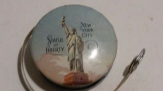 Vtg York Statue Of Liberty & Empire State Building Cloth Tape Measure