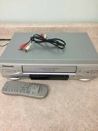 Vintage Vcr Panasonic Vhs Cassette Player With Remote Pv - V4523s