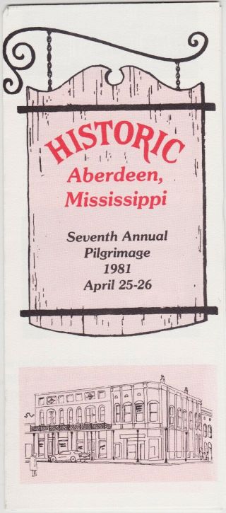 C1980 Historic Aberdeen Mississippi Promotional Brochure