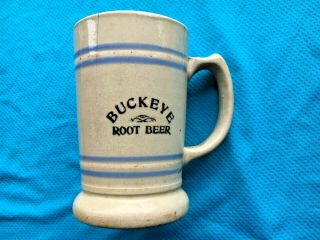 Vintage Buckeye Root Beer Cola Soda Fountain Stoneware Mug Sign