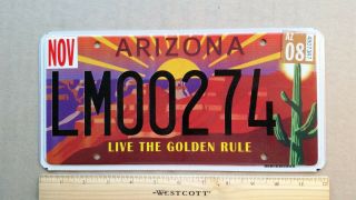 License Plate,  Arizona,  Live The Golden Rule,  Gr8 Grand Canyon,  Saguaro Graphix
