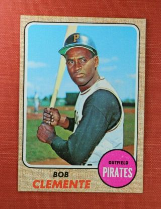 ∎ 1968 Topps Baseball Card Roberto Clemente 150 Sharp Card