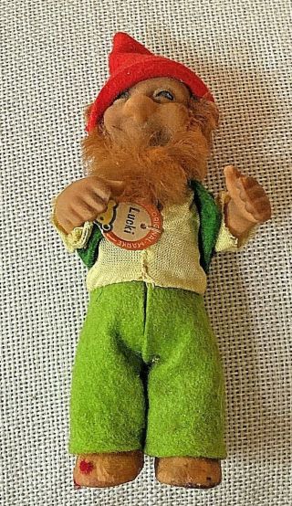 Vintage Steiff Troll / Gnome Lucki Doll 5.  5 " Tall