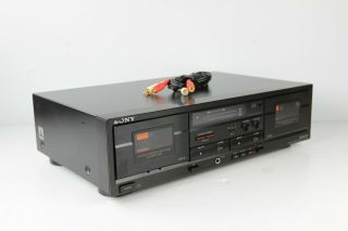 Sony Tc - W370 Stereo Cassette Deck Bundle With Rca Cables Japan Made