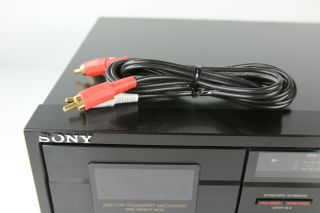 Sony TC - W370 Stereo Cassette Deck bundle with RCA Cables Japan Made 3