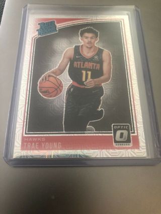 2018 - 19 Donruss Optic Choice Trae Young Mojo Silver Prizms Rc Rated Rookie