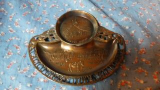 Vintage Metal Ashtray & Coaster Calico Ghost Town California About 5 1/2 " Wide