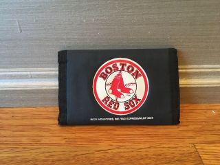 Mlb Boston Red Sox Nylon Tri - Fold Velcro Wallets