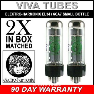 Current Matched Pair (2) Electro - Harmonix El34 Small Bottle Vacuum Tubes