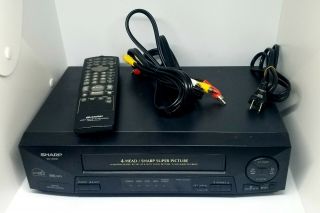 Sharp Vc - A410u Vcr Video Cassette Recorder Vhs Player With Remote And Cables.