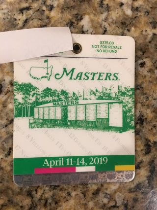 2019 Masters Golf Tournament Badge - Tiger Woods Wins