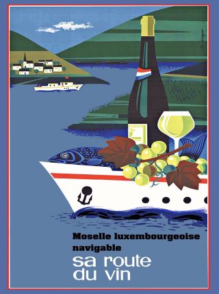 Luxembourg Sa Route Du Vin Vintage Travel Advertisement Art Poster