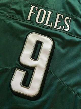Nick Foles Green All - Stitched Philadelphia Eagles Bowl Lii Jersey 9 Large