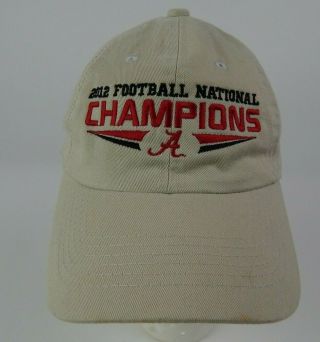 Alabama Crimson Tide Ncaa 2012 Football National Champions Red Beige Hat Osfa