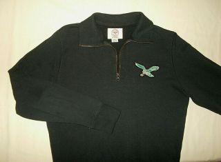 47 Brand Nfl Philadelphia Eagles 1/2 Zip Long Sleeve Pullover Mens Small Excell.
