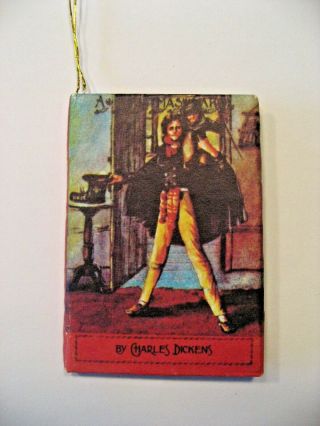 Vintage A Christmas Carol By Charles Dickens Mini Book Ornament 3 " T X 2.  25 " W