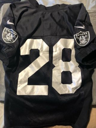 2019 Josh Jacobs Oakland Raiders Rookie Player Worn Jersey Size 48 Wear And Tear