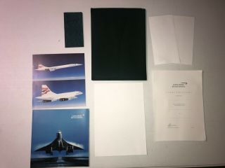 Authentic Concorde Memorabilia Personal In - Flight Pack/ Folder British Airways