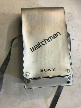 Sony Watchman w/ Case - Flat Black & White TV FD - 40A 2