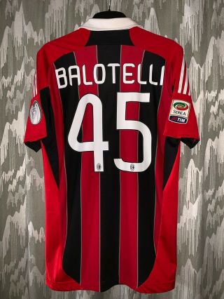 Milan Match Worn Shirt Maglia Player Balotelli Indossata Adidas Inter Man City