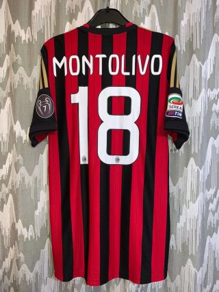 Milan Match Worn Shirt Maglia Player Montolivo Indossata Adidas Fiorentina