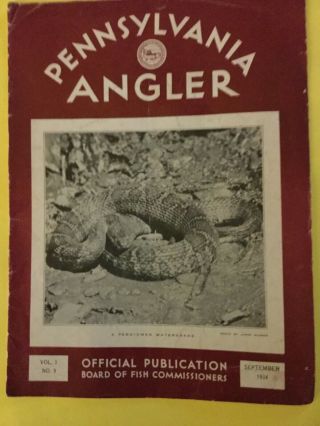 1934 Pa Angler Vintage Booklet Watersnake Cover