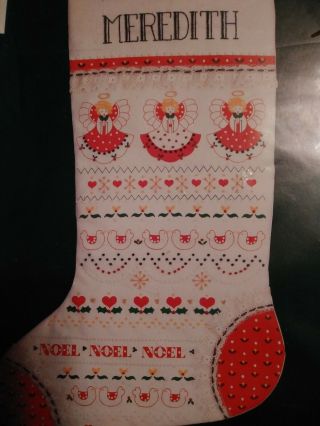 Dimensions Crewel Christmas Country Stencil Stocking Kit Vintage 8048 1984