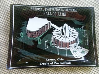 Vintage Ashtray Pro Football Hall Of Fame Canton,  Oh Smoked Glass Nfl