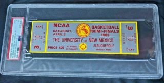1983 Ncaa Basketball Semi Finals Full Ticket Stub Nc State Psa 1.  5