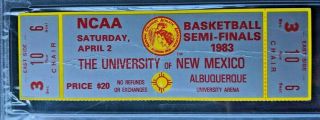 1983 NCAA Basketball Semi Finals Full Ticket Stub NC State PSA 1.  5 2