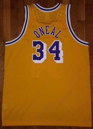 Authentic 1998 Nike Los Angeles Lakers Shaquille O ' Neal Shaq Home Gold Jersey 52 3