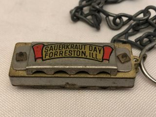 Vintage Mini Prince Harmonica Sauerkraut Day Forreston,  Ill Souvenir