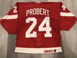 Authentic Ccm Bob Probert Detroit Red Wings Road Red Nhl Hockey Jersey Sz 48