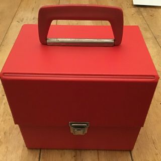 Vintage Red 1970s 7 " Singles Record Case - Holds 50 Records