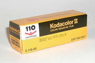 Vintage Kodak Kodacolor Ii 110 Cartridge Color Negative Film C110 - 20 Exposure