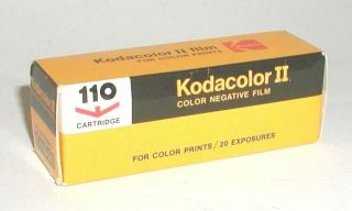 VINTAGE KODAK KODACOLOR II 110 CARTRIDGE COLOR NEGATIVE FILM C110 - 20 EXPOSURE 3