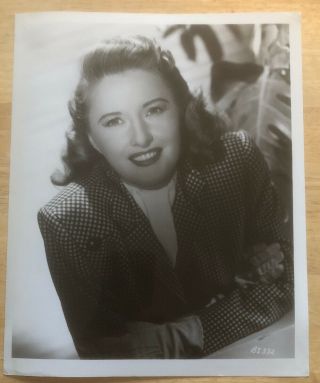 Vintage Hollywood Photo Barbara Stanwyck Smiling Wearing Plaid Jacket 8x10