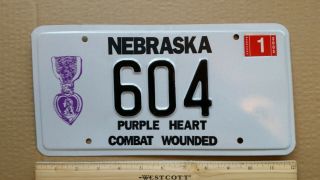 License Plate,  Nebraska,  Purple Heart,  604