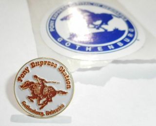 Pony Express Station Hat Lapel Pin Badge & Stickers - Nebraska Travel Souvenir