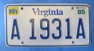 1985 Virginia Vanity License Plate A 1931a Model A Ford
