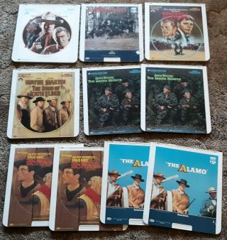 7 Different Movies For Vintage Ced Rca Selectavision Videodisc Player John Wayne