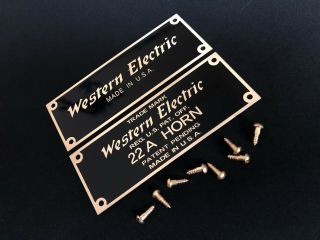 Western Electric & Western Electric 22a Speaker Logo Badge Label Nameplate